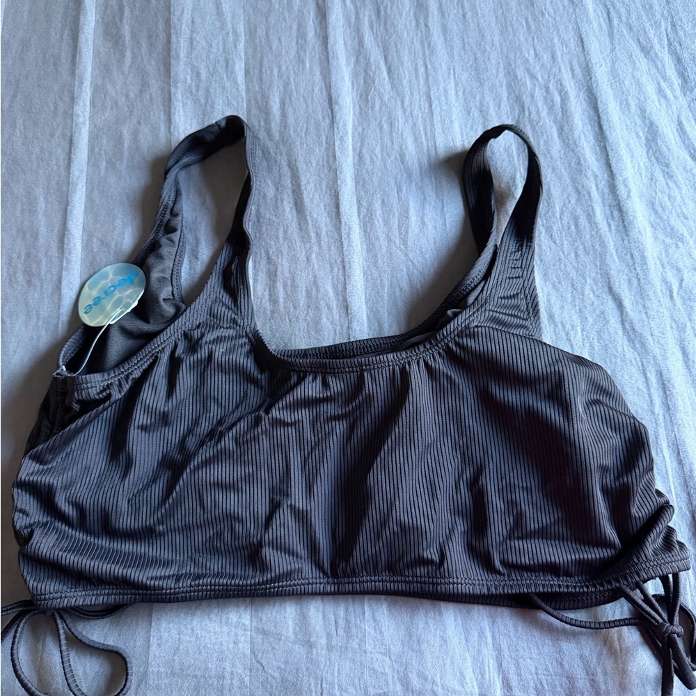 BLACK Ribbed SWIM TOP! - Picture 2 of 3